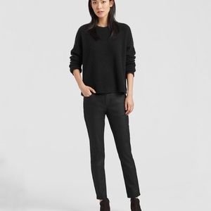 EILEEN FISHER Black Grey Coated Organic Cotton Slim Ankle Jeans Sz 6